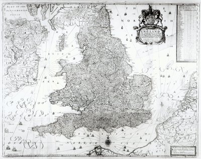 A New Map of the Kingdom of England and the Principality of Wales, 1669 by William Berry